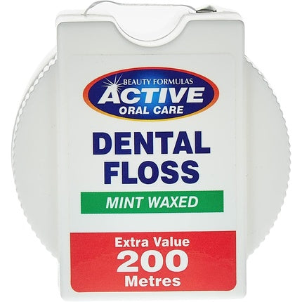 Active oral care, waxed dental floss with mint, 200 m, Beauty Formulas