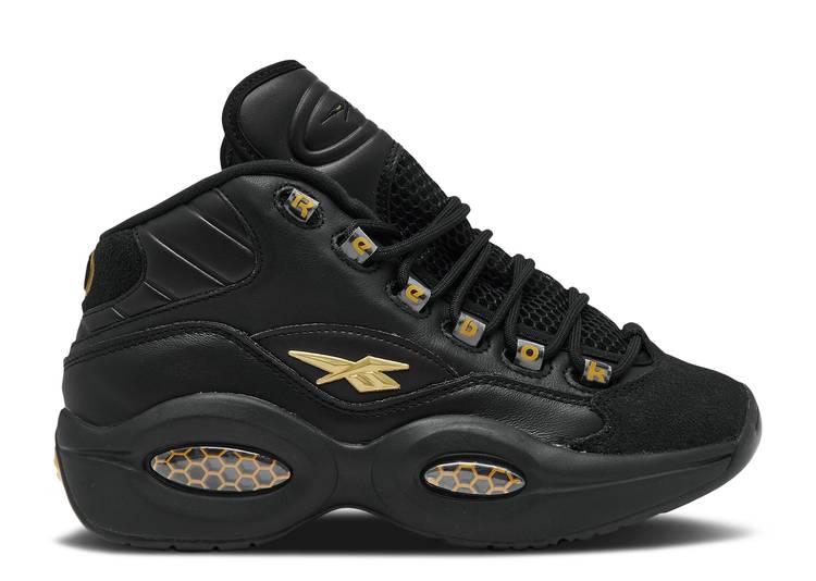 حذاء رياضي Reebok QUESTION MID BIG KID 'LUX' باللون الأسود