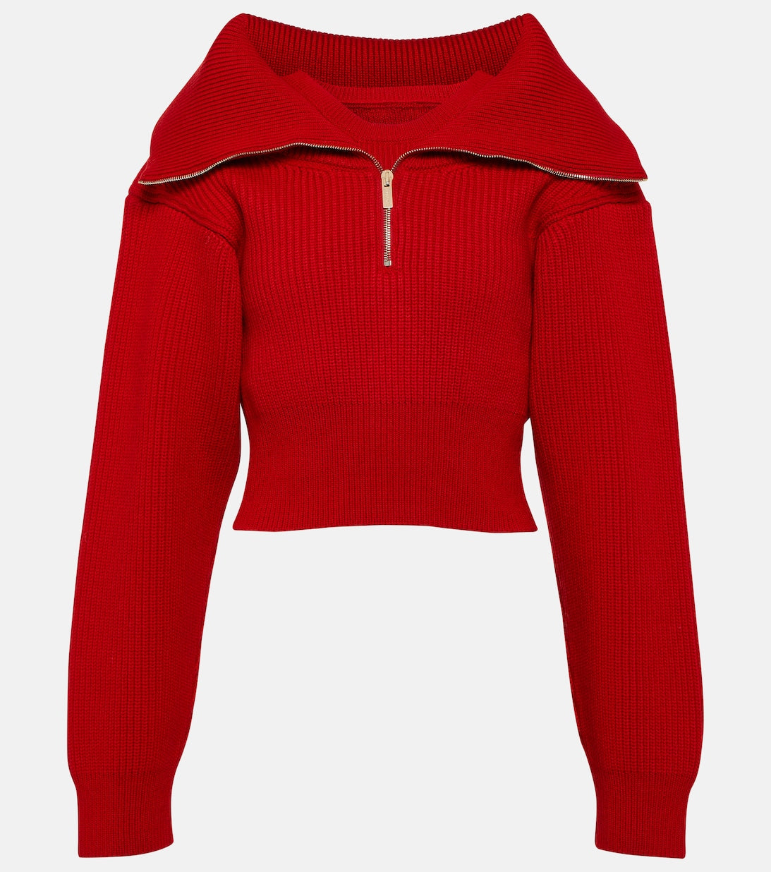 Le Maille Risoul JACQUEMUS cropped wool sweater, red