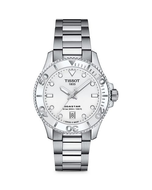 Seastar 1000 watch, 36 mm Tissot, White