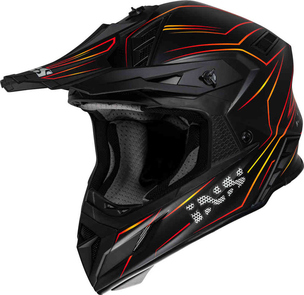 خوذة موتوكروس iXS189FG 2.0 IXS، أسود/أحمر غير لامع