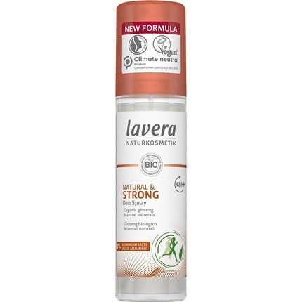 Deodorant spray Natural & Strong 48+ H with organic ginseng and natural minerals 75 ml Lavera