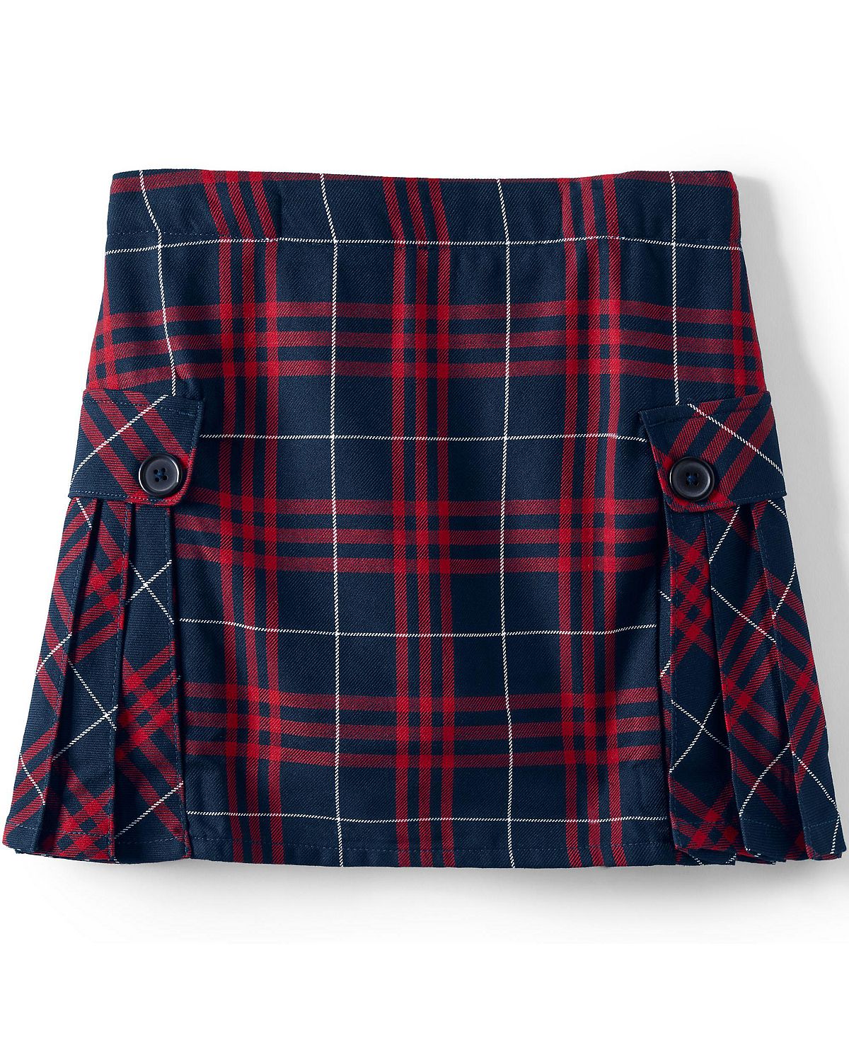 Children's school uniform for girls slim plaid skirt with side pleats above the knee Lands' End