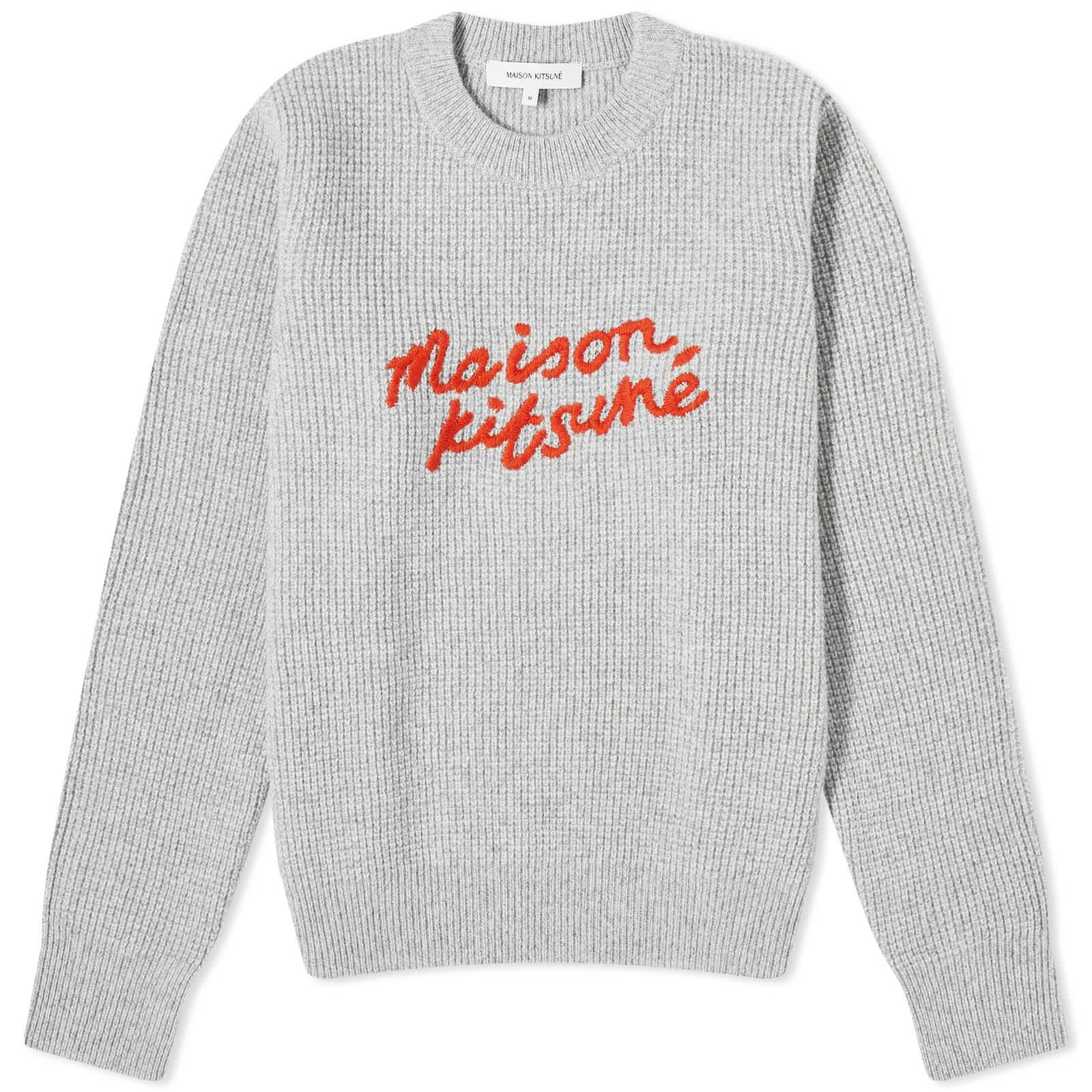 Maison Kitsune Handwritten Comfort Jumper, Light Gray Melange