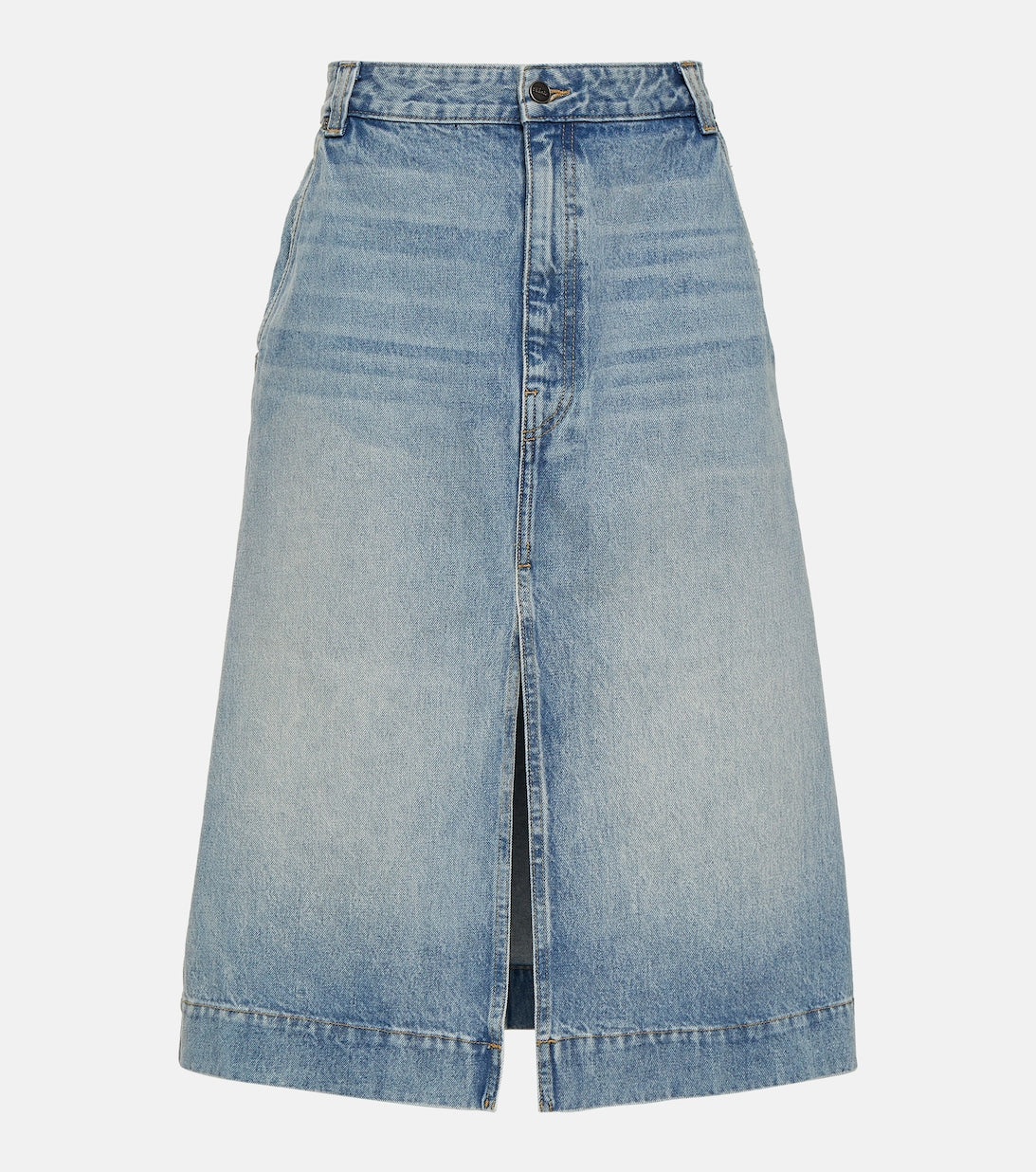 Charlene KHAITE midi denim skirt, blue