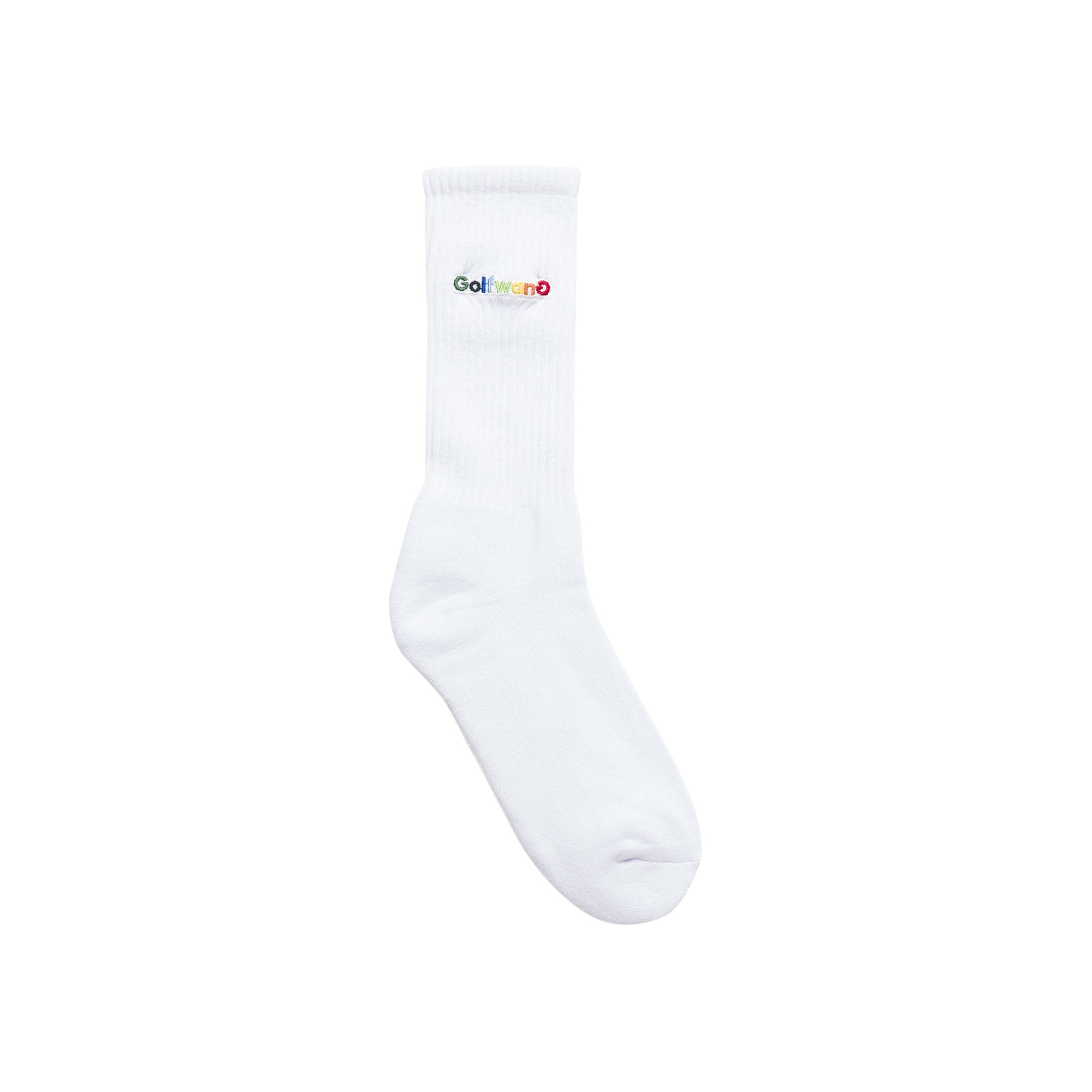 GOLF WANG Happy Logo Socks, White