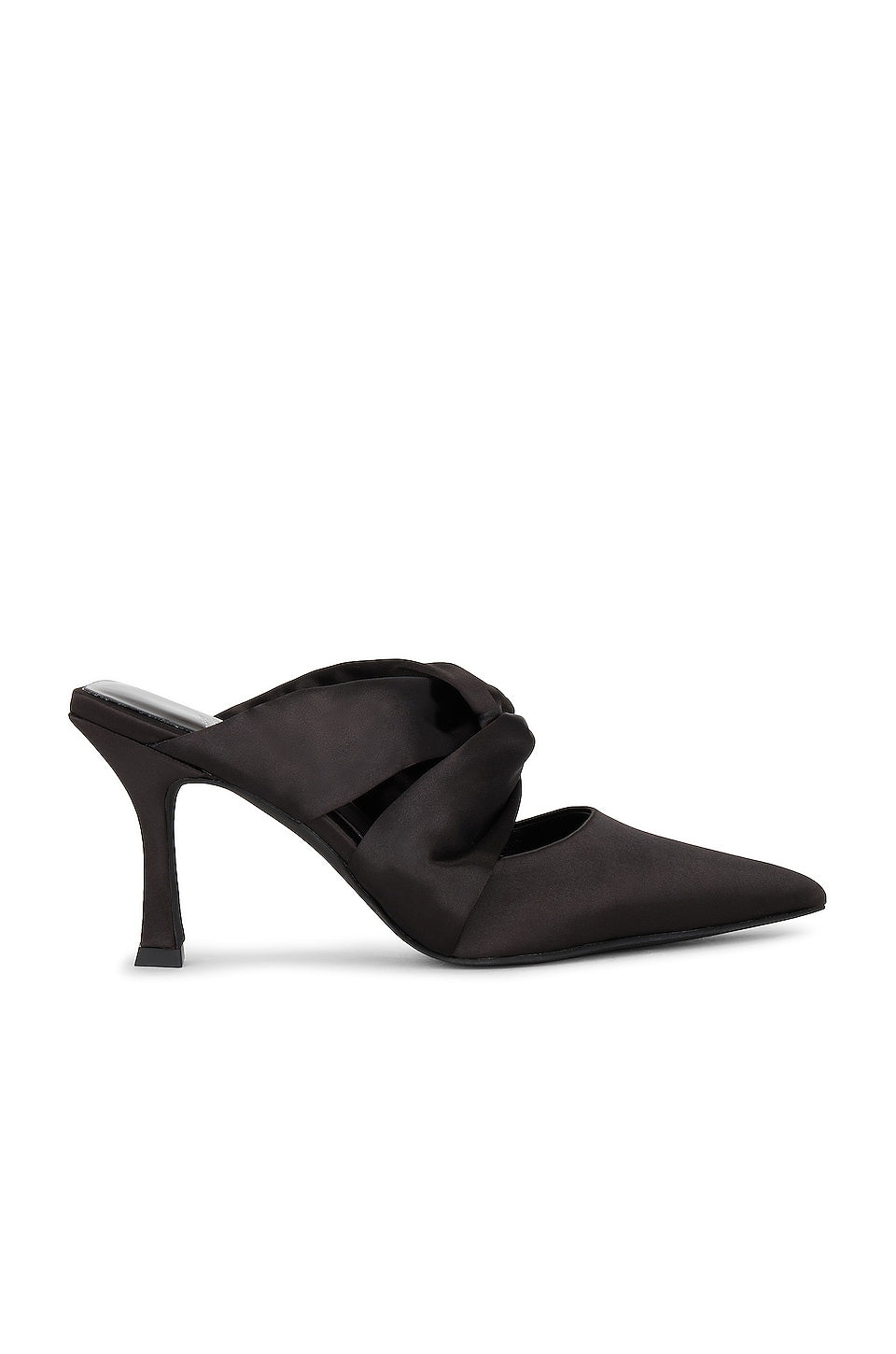 Jeffrey Campbell Tied Up Mules in Black Satin