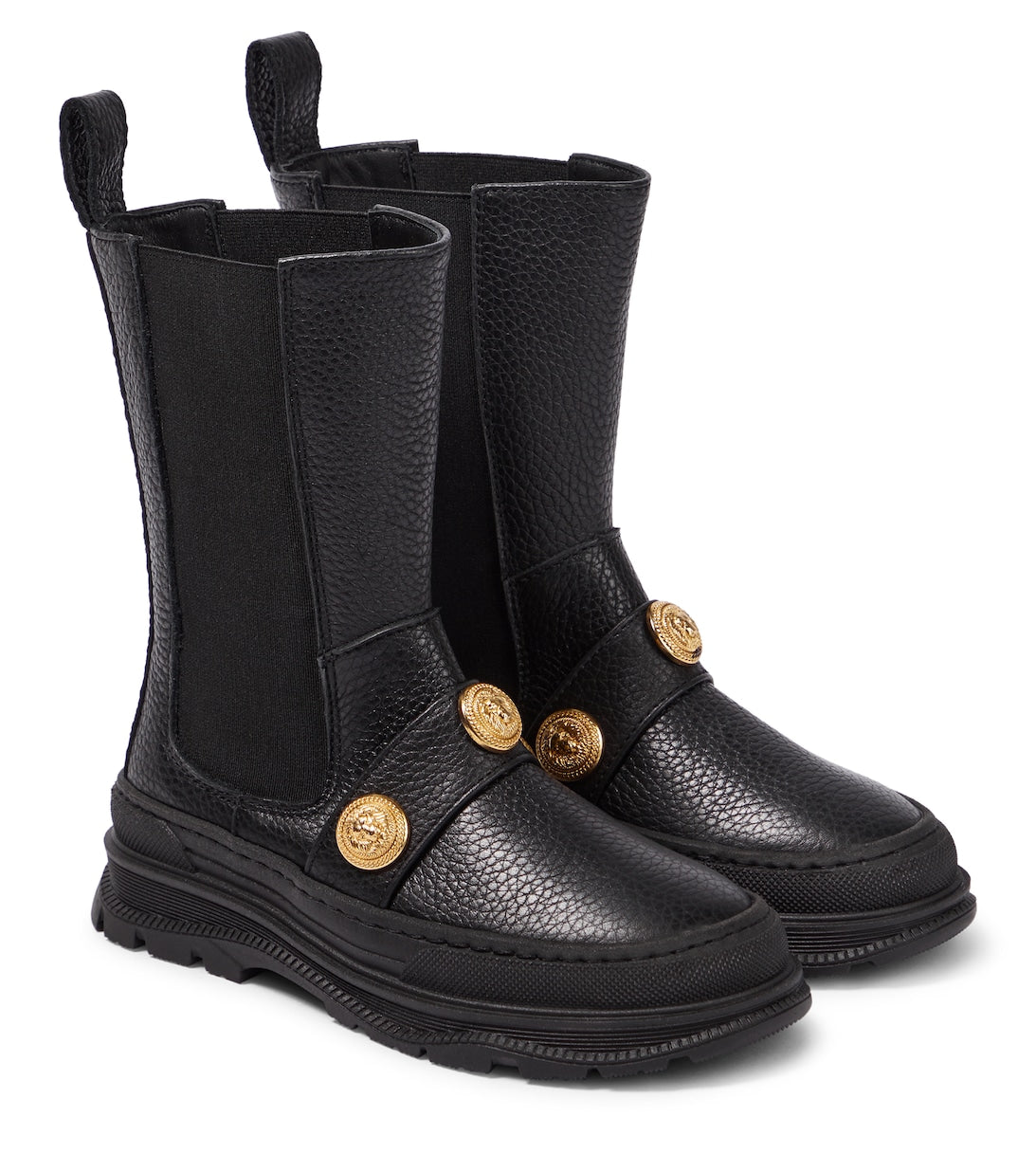 Balmain embellished leather boots, black