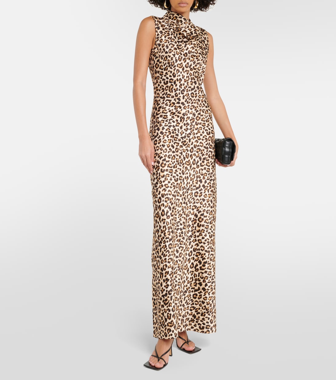 Veronica Beard Leopard Print Silk Blend Kura Maxi Dress, Multicolor