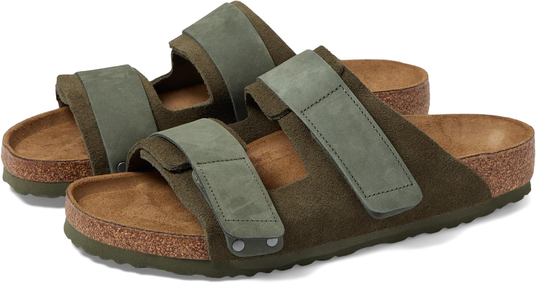 Uji Flat Sandals - Nubuck/Suede (Men) Birkenstock, Thyme