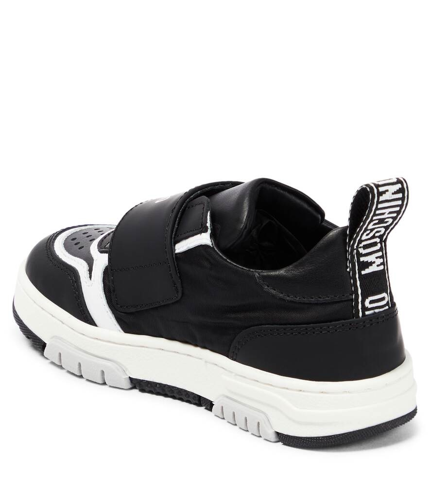 Teddy Bear sneakers in Moschino leather, black