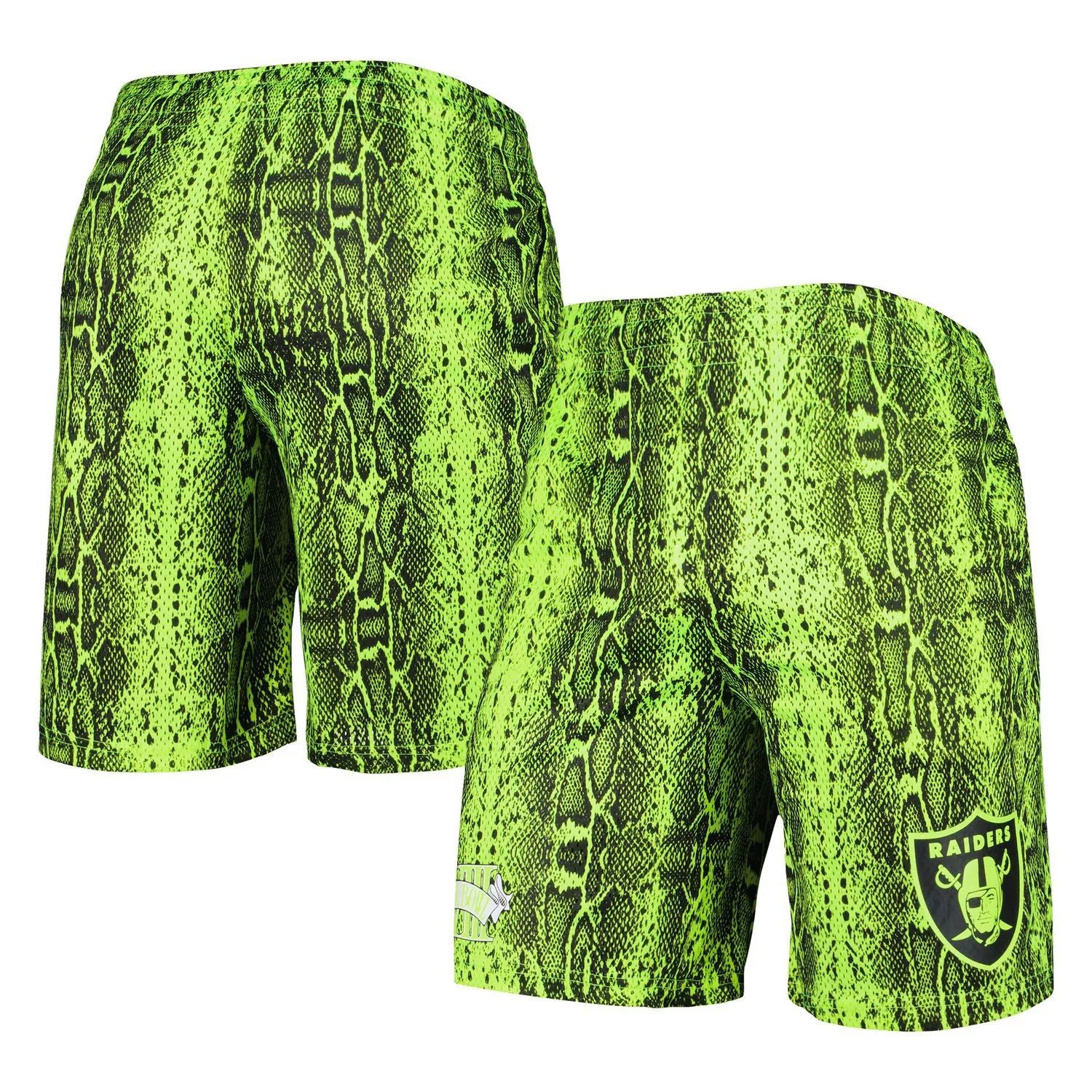 New Era Men's Neon Green Las Vegas Raiders Summer Pop Shorts