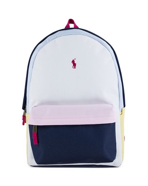 Polo Ralph Lauren Color Block Polo Kids Backpack, White