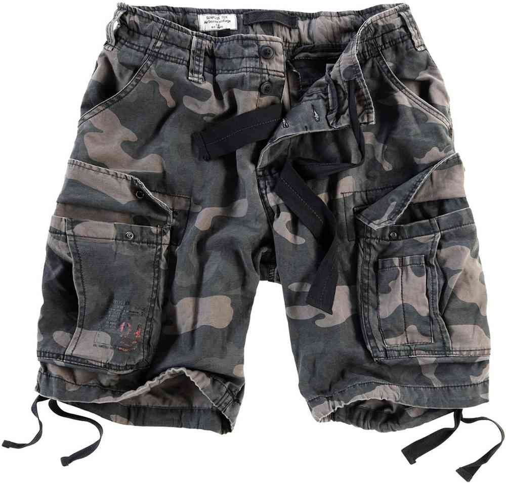 Vintage Airborne Surplus Shorts, Black Camo