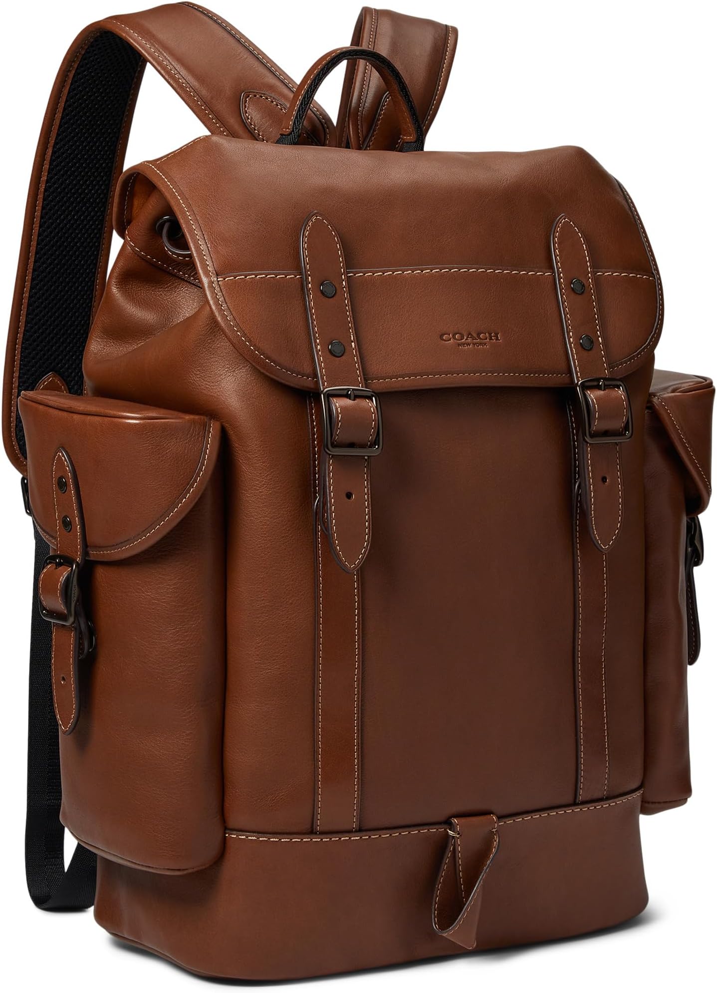 Hitch Backpack in Sport Calf COACH, Dark Saddle