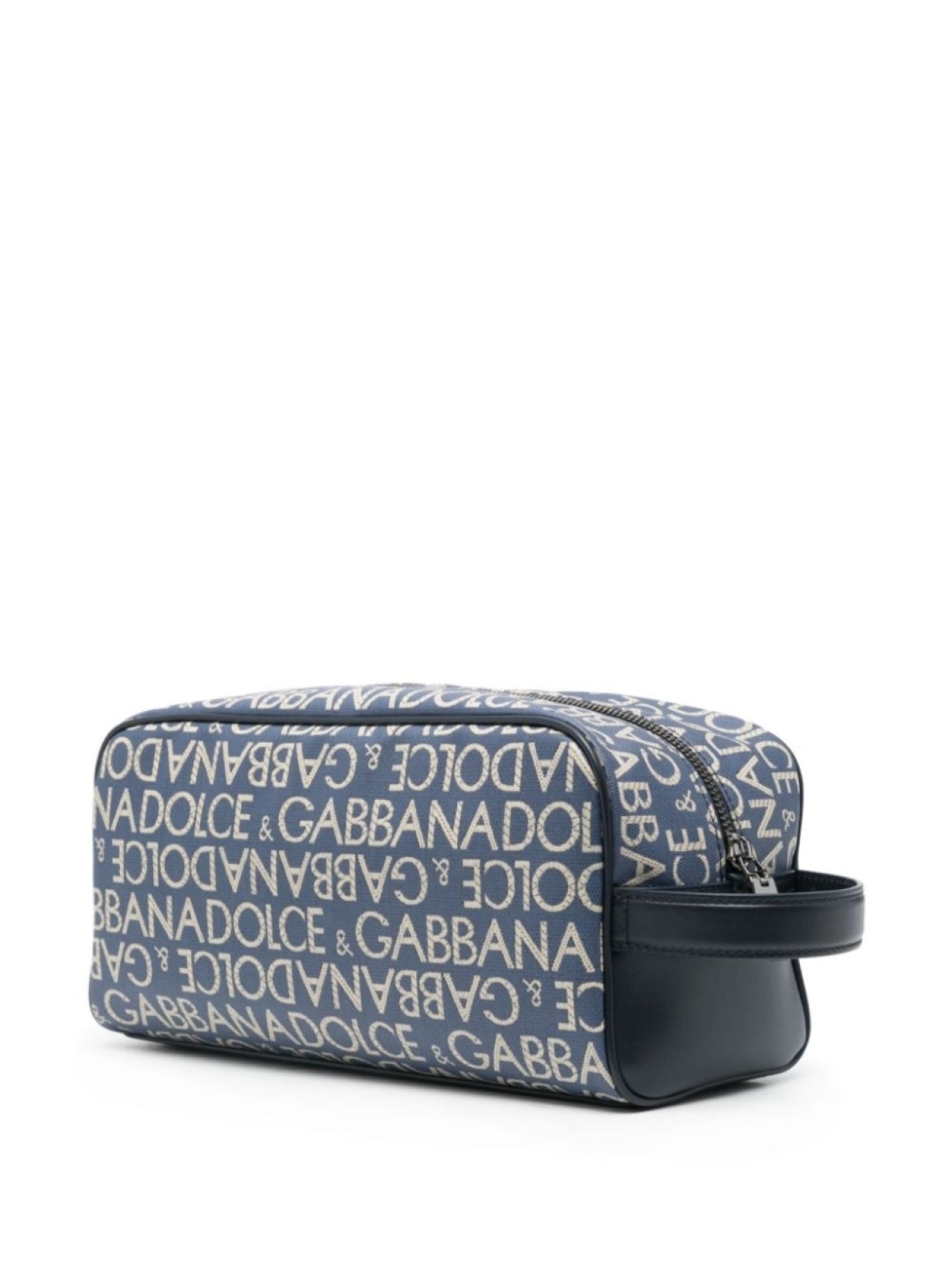 Dolce & Gabbana wash bag with jacquard logo, blue