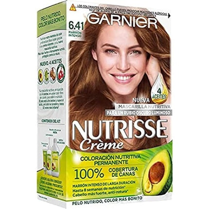 صبغة الشعر المغذية Nutrisse Creme 6.41 بني مكثف، غارنييه