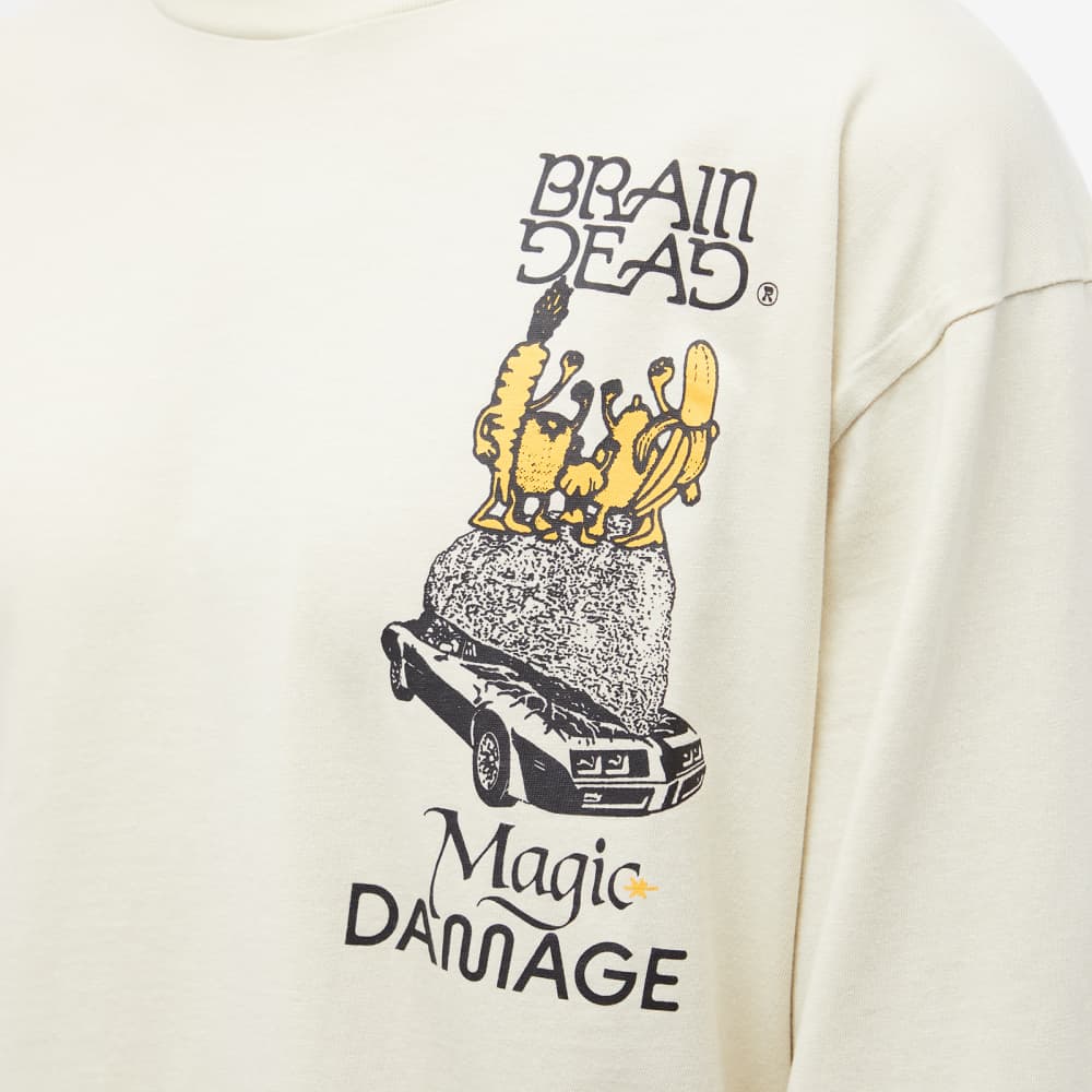 Brain Dead Magic Damage Long Sleeve T-Shirt, Gray