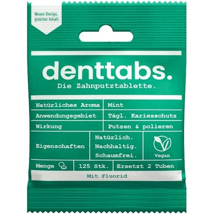 أقراص تنظيف الأسنان بالفلورايد 125 قرصًا، Denttabs