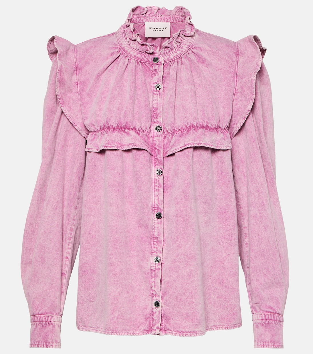 idety denim shirt with ruffles Marant Etoile, pink