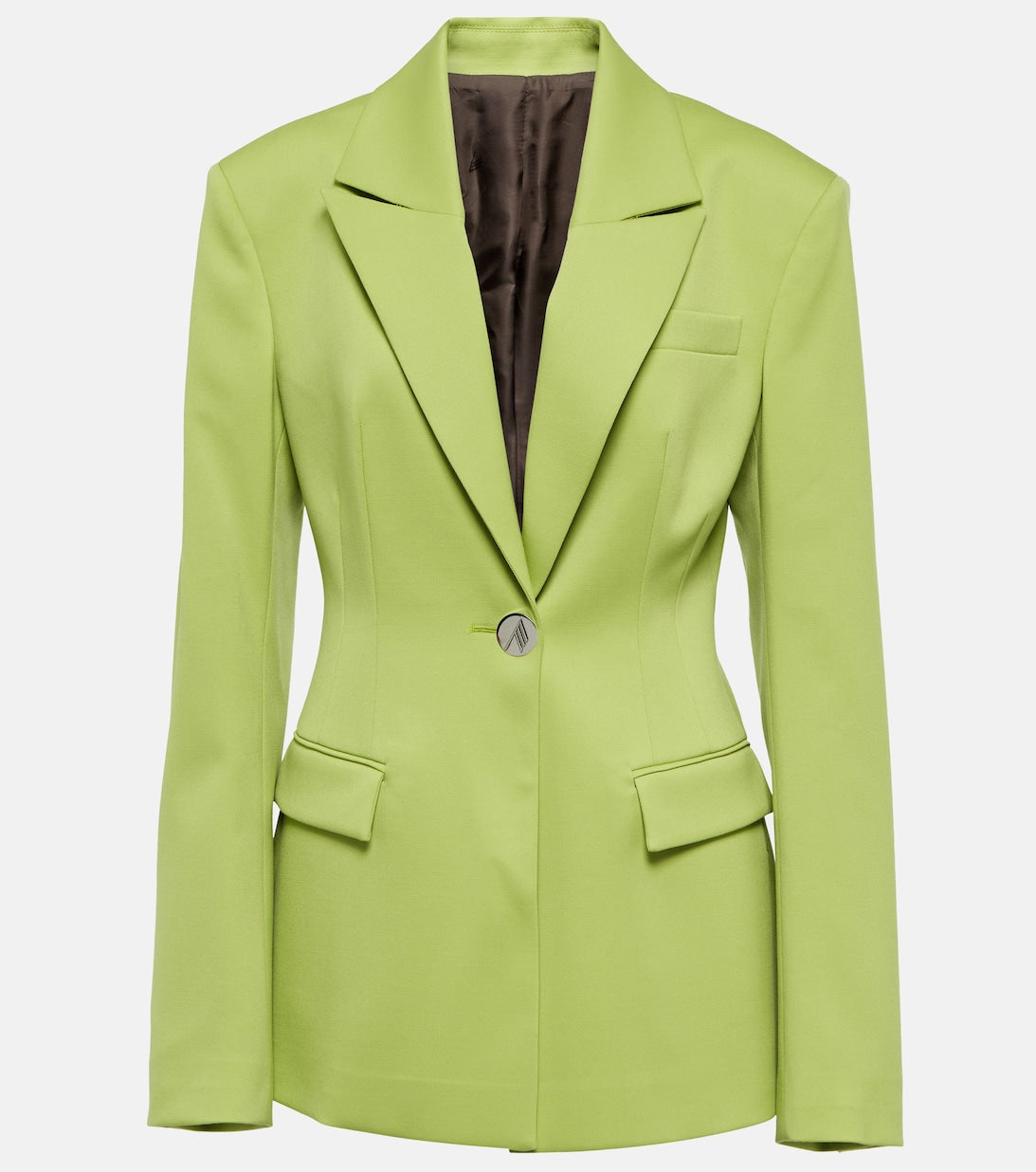 THE ATTICO wool gabardine blazer, green