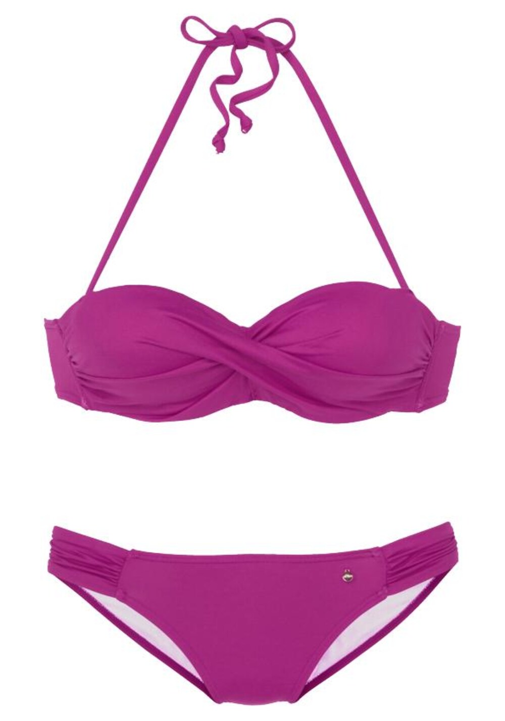 Sliver bikini balconette bra, fuchsia