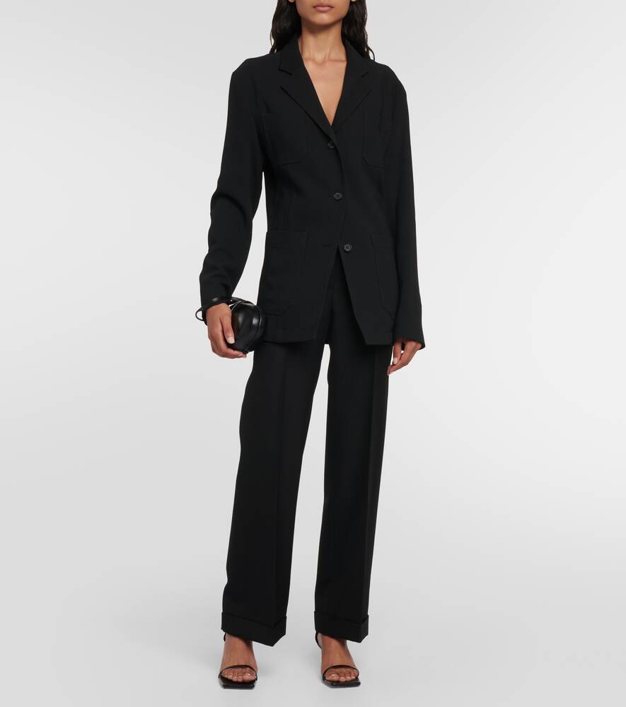 TOTEME Single Breasted Crepe Blazer, Black