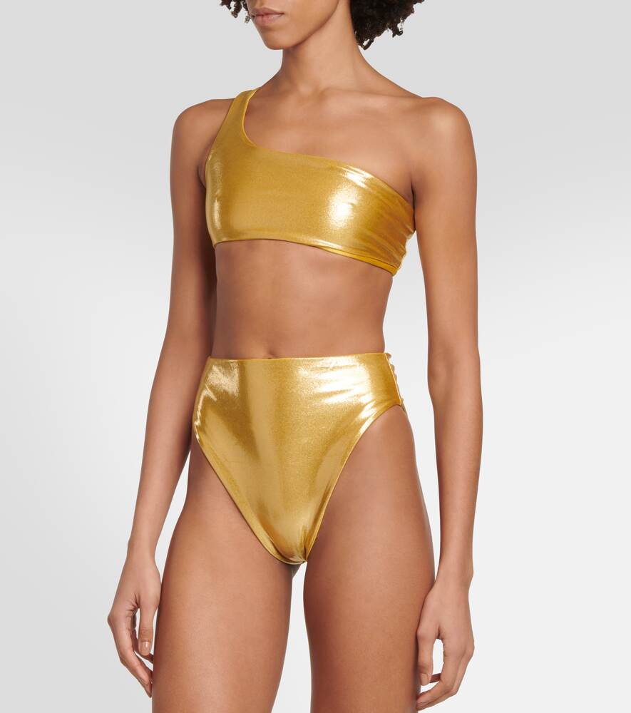 Apex one shoulder bikini top JADE SWIM, gold