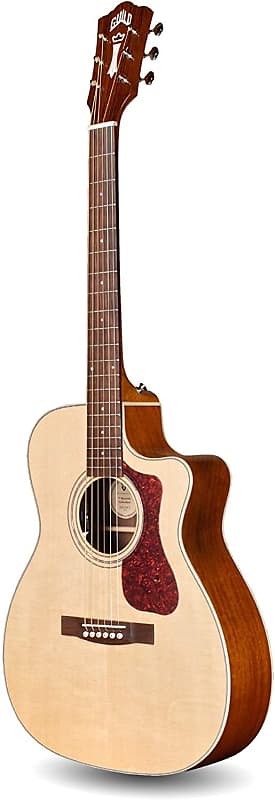 Acoustic guitar Guild Guitars 6 String OM-140CE Acoustic Guitar, Solid Woods, Westerly Collection, with Premium Gig Bag Right, Natural Gloss