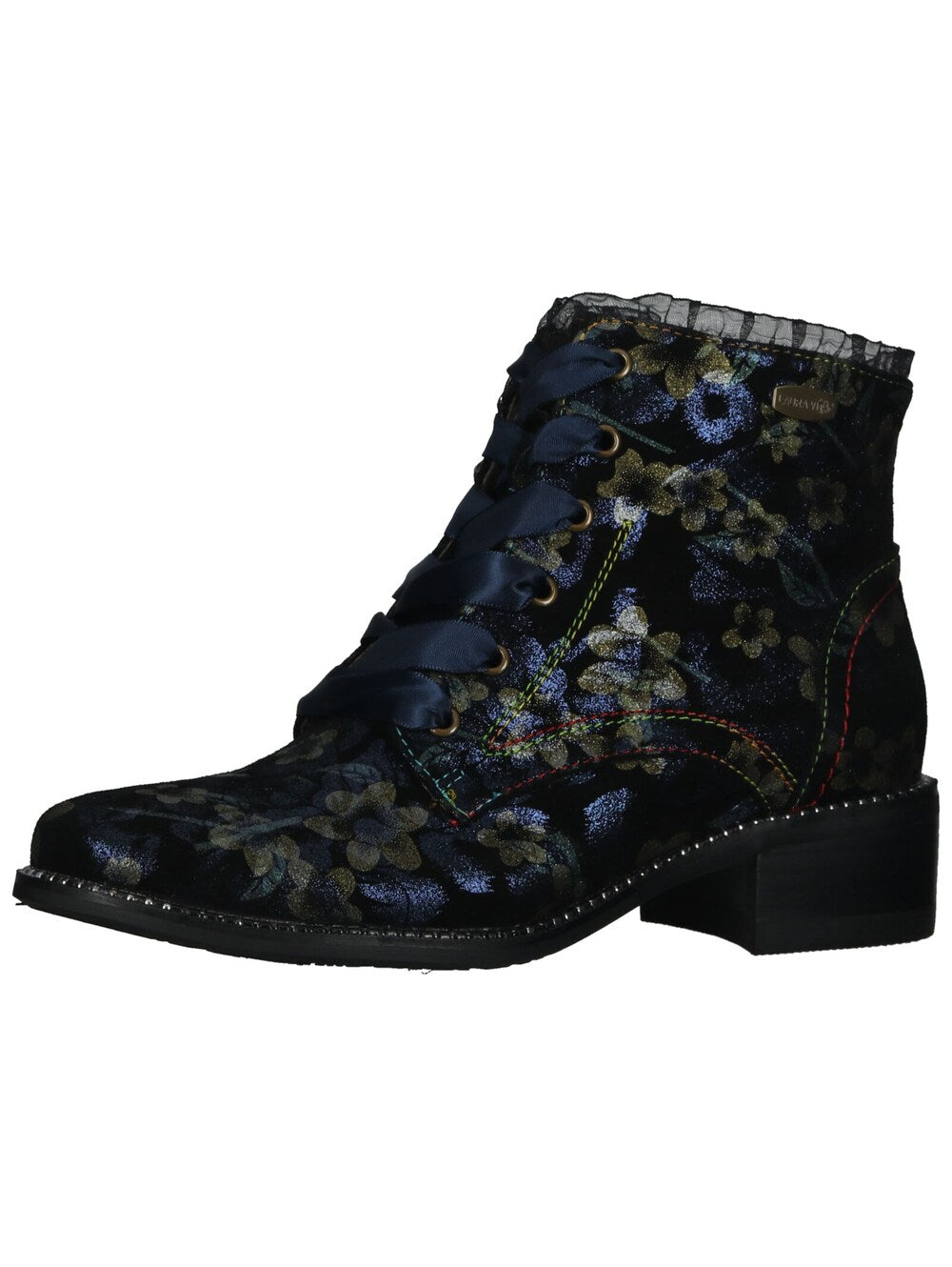 Laura Vita Lace-Up Ankle Boots, Navy/Cobalt Blue