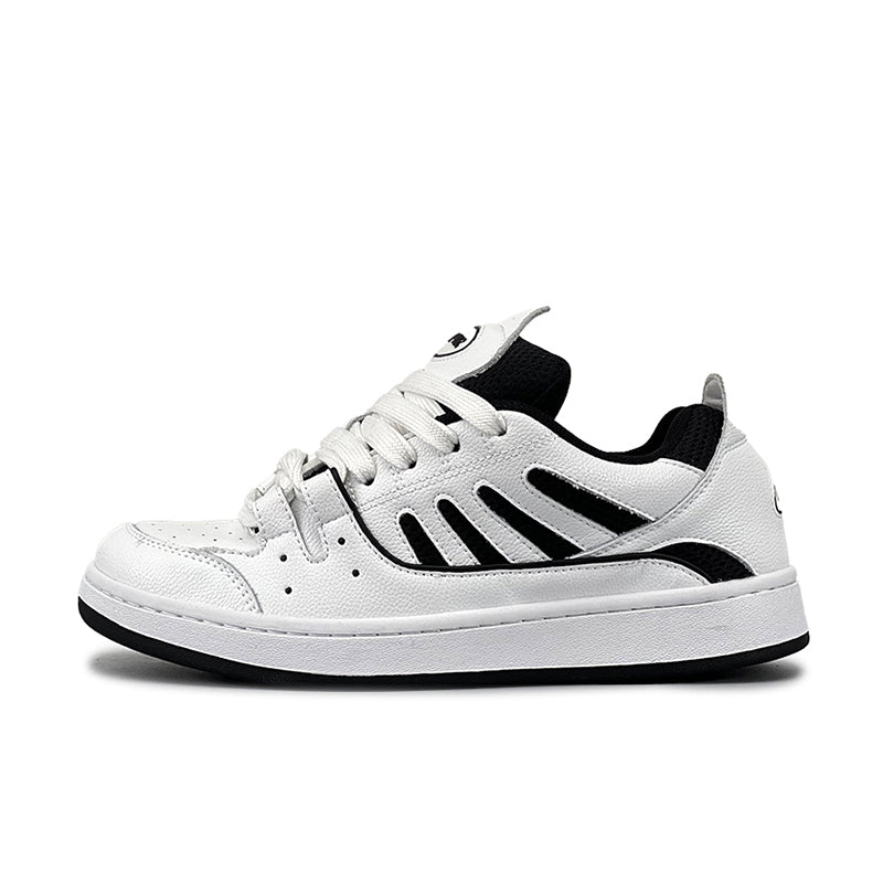 LuzaoT SUPER DRAG Unisex Skateboarding Shoes White & Black