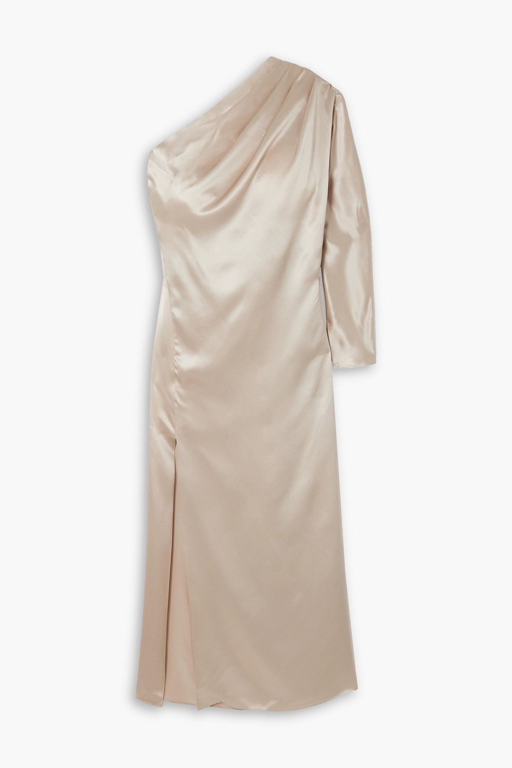 Modena Silk Satin One Shoulder Midi Dress with Cutout ARTCLUB, Cream