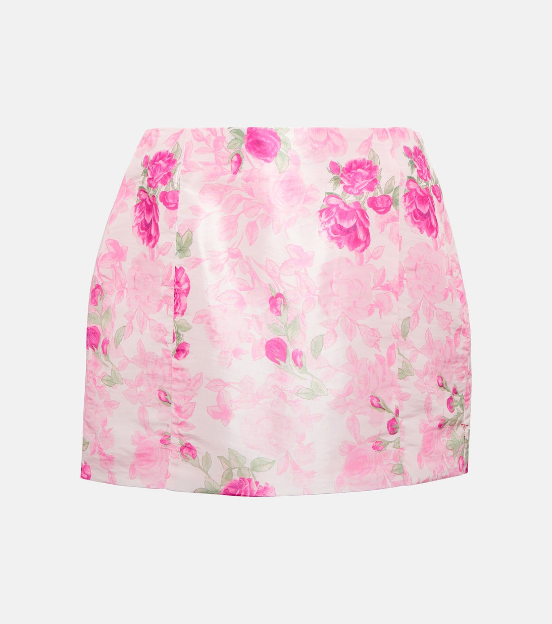 Charma taffeta miniskirt with floral print LOVESHACKFANCY, pink