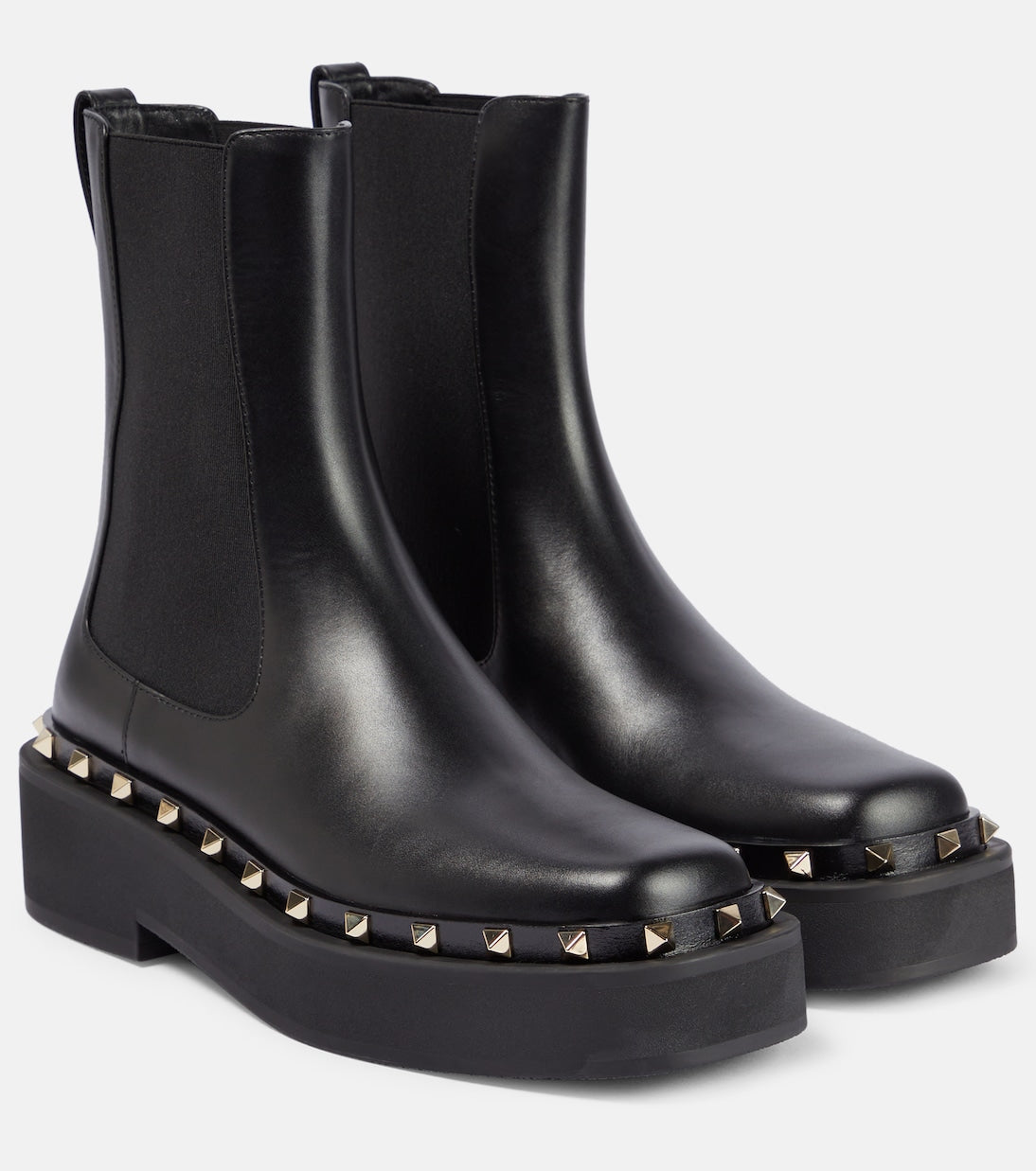 Valentino Garavani rockstud leather Chelsea boots, black