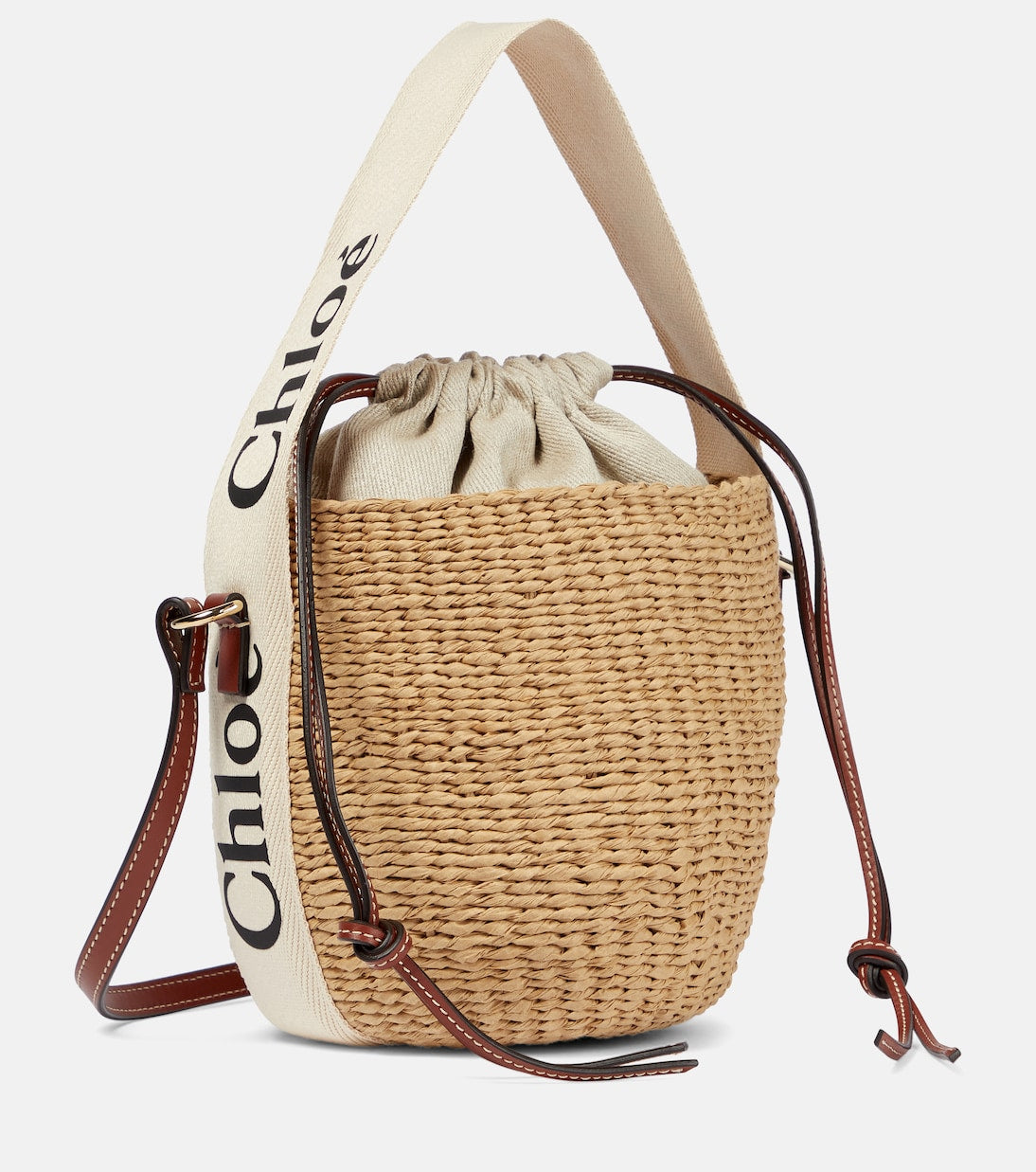 Woody Chloé small bucket bag, white