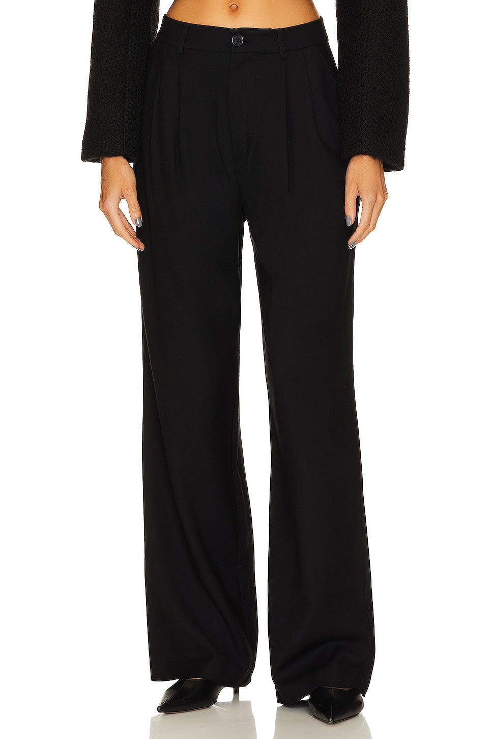 ANINE BING Carrie Pants, Black Twill