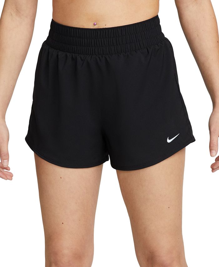 Nike Women's One Dri-FIT High Waist Short Lined 3" Shorts color Black