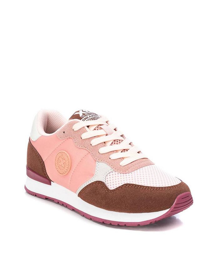 XTI Women's Lace-Up Sneakers, Light Pink