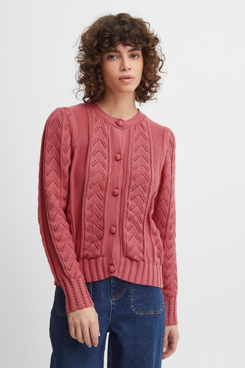 Knitted cardigan Atelier Rêve, dark pink