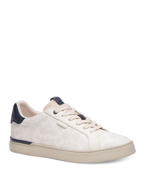 COACH Men's Lace-up Low Top Sneakers with Urban Sole Ivory/Cream color