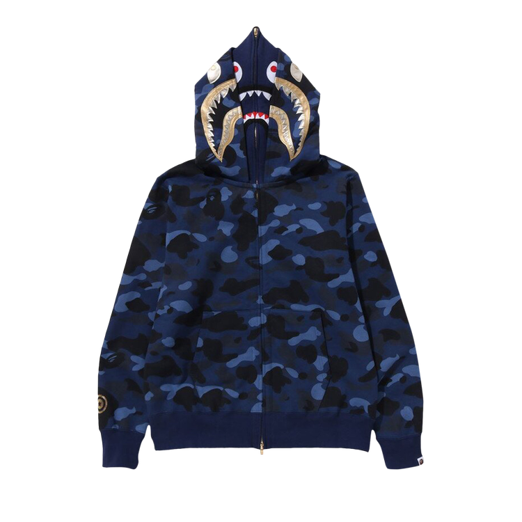 BAPE Color Camo Double Shark Full Zip 'Navy' Hoodie, blue