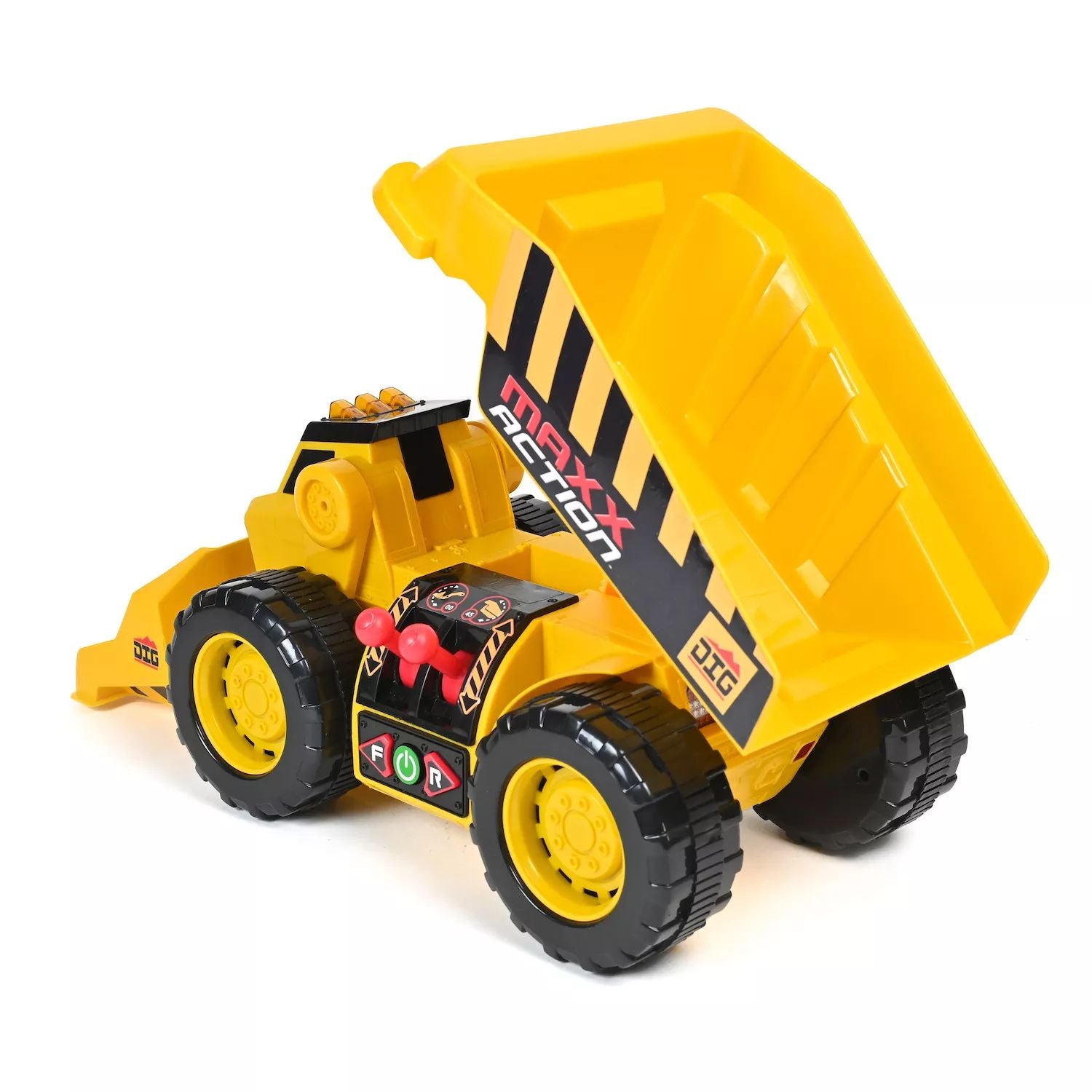 Maxx Action 2-N-1 Excavator - Dump Truck and Front Loader with Lights , sound and motorized Maxx Action drive