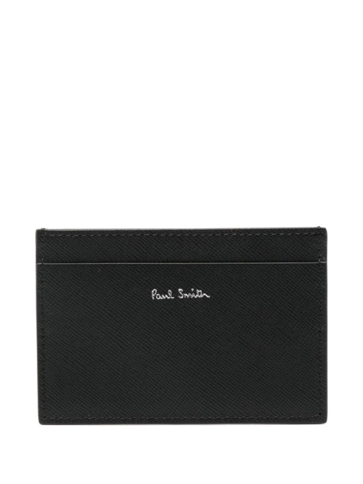 Paul Smith Mini Print Leather Card Holder Black