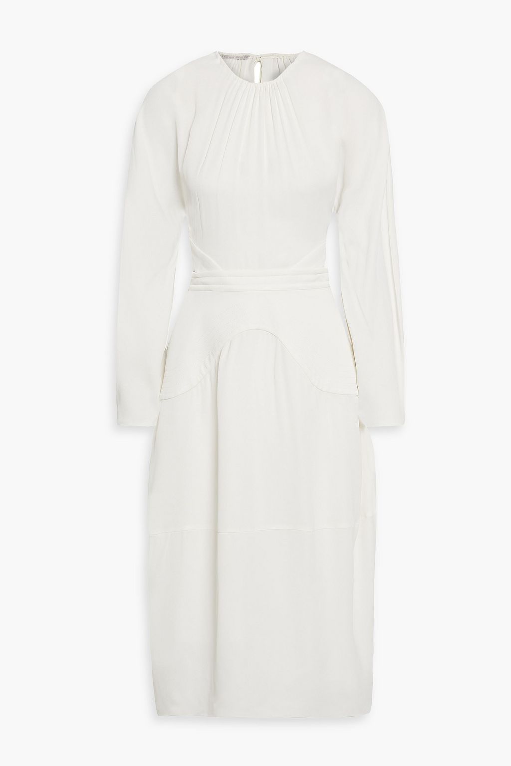 Crepe midi dress with ruching and cutouts STELLA MCCARTNEY, white