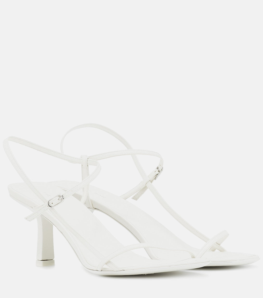 The Row Bare Leather Sandals, White