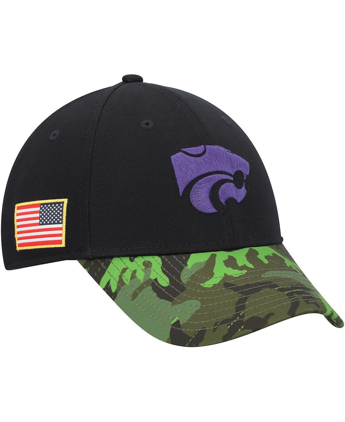 قبعة Nike Black Camo للرجال قابلة للتعديل من Kansas State Wildcats Veterans Day 2Tone Legacy91