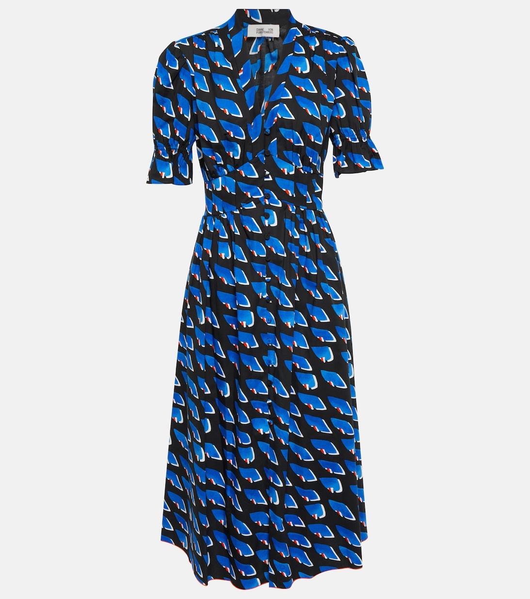 Print wrap midi dress DIANE VON FURSTENBERG, black