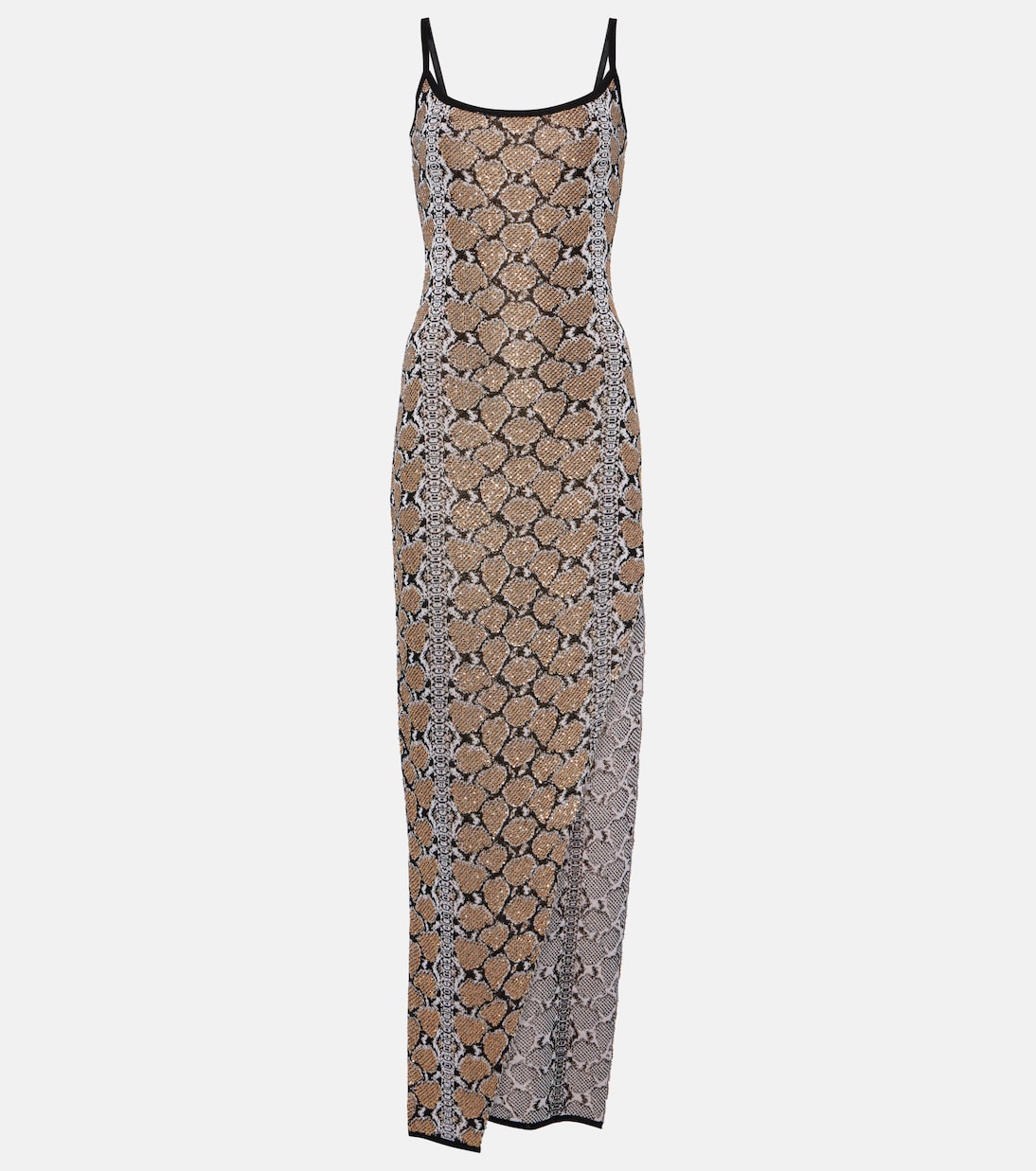 Balmain snake print maxi dress, multicolor