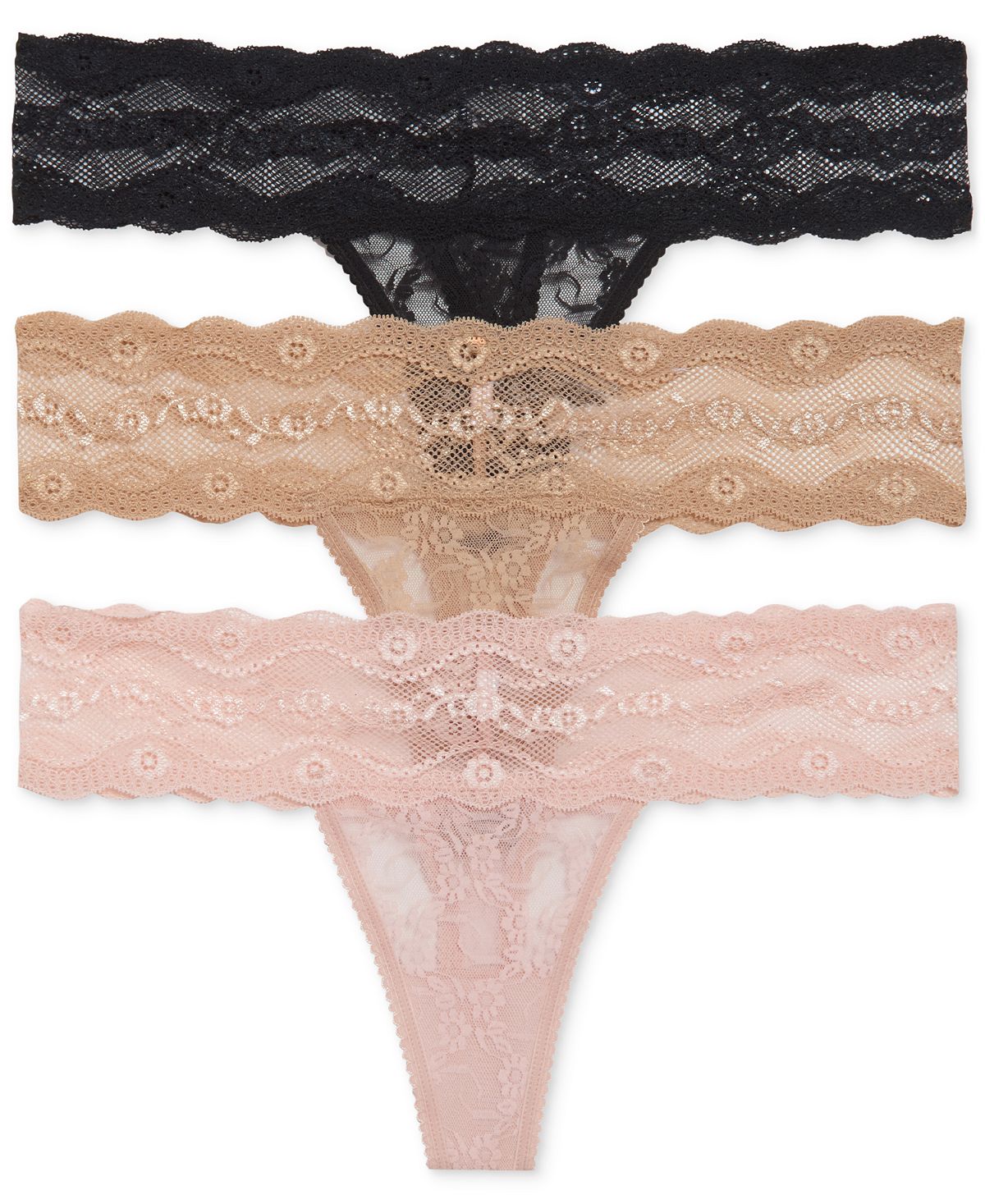 Women's 3 pcs. Underwear lace thong Kiss 970582 b.tempt'd