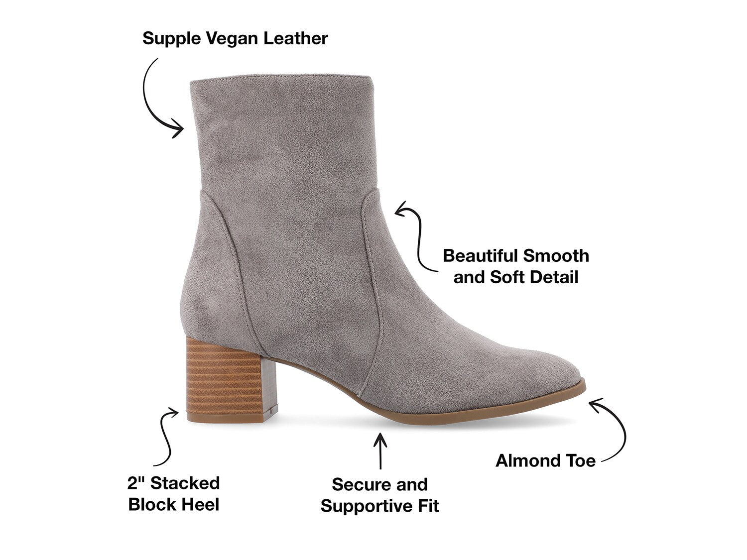 Hayven ankle boots from the Journee Journee Collection, gray